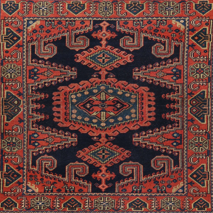 Square Traditional Chestnut Brown Persian Rug, tr1785