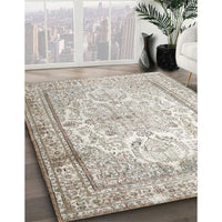 Traditional Dark White Beige Persian Rug, tr1789