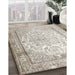 Traditional Dark White Beige Persian Rug in Family Room, tr1789