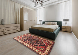 Traditional Saffron Red Persian Rug in a Bedroom, tr178