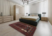 Traditional Reddish Brown Persian Rug in a Bedroom, tr1791