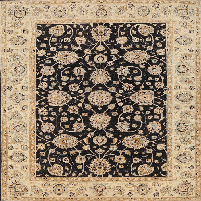 Round Machine Washable Traditional Dark Brown Rug, wshtr1794