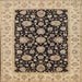 Round Machine Washable Traditional Dark Brown Rug, wshtr1794