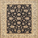 Square Traditional Dark Brown Oriental Rug, tr1794