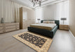 Machine Washable Traditional Dark Brown Rug in a Bedroom, wshtr1794