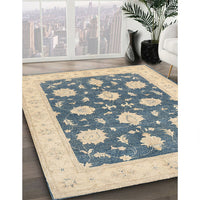 Traditional Grayish Turquoise Green Oriental Rug, tr1795