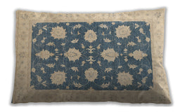 Traditional Classic Rectangular Grayish Turquoise Green Lumbar Throw Pillow, 13 inch by 19 inch, lbtr1795