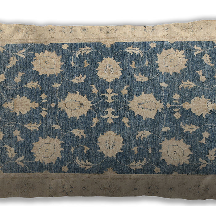 Traditional Classic Rectangular Grayish Turquoise Green Lumbar Throw Pillow, 13 inch by 19 inch, lbtr1795