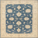 Square Traditional Grayish Turquoise Green Oriental Rug, tr1795