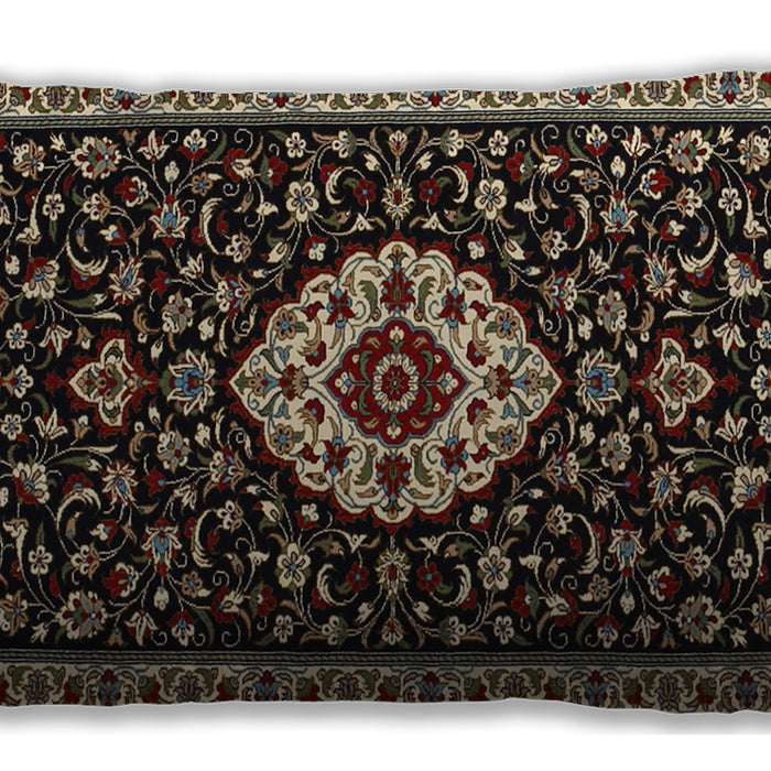 Traditional Classic Rectangular Black Brown Lumbar Throw Pillow, 13 inch by 19 inch, lbtr1797