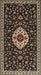 Traditional Black Brown Medallion Rug, tr1797