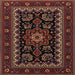 Round Machine Washable Traditional Brown Rug, wshtr1799