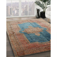 Traditional Sienna Brown Medallion Rug, tr17