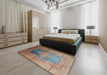 Machine Washable Traditional Sienna Brown Rug in a Bedroom, wshtr17