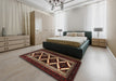 Traditional Brown Persian Rug in a Bedroom, tr1802
