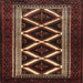 Round Machine Washable Traditional Brown Rug, wshtr1802