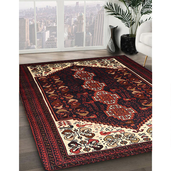Traditional Brown Persian Rug in Family Room, tr1803