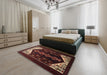 Traditional Brown Persian Rug in a Bedroom, tr1803
