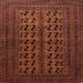 Round Machine Washable Traditional Mahogany Brown Rug, wshtr1804