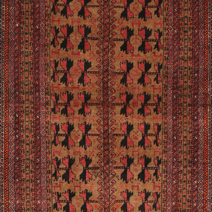 Traditional Mahogany Brown Persian Rug, tr1804