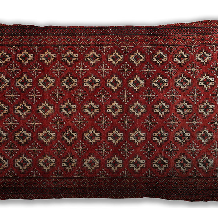 Traditional Classic Rectangular Brown Red Lumbar Throw Pillow, 13 inch by 19 inch, lbtr1805