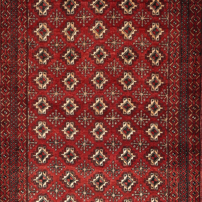 Machine Washable Traditional Brown Red Rug, wshtr1805