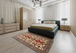 Machine Washable Traditional Saffron Red Rug in a Bedroom, wshtr1807