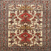 Square Traditional Saffron Red Persian Rug, tr1807