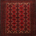 Round Machine Washable Traditional Tomato Red Rug, wshtr1808