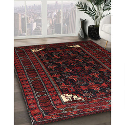 Traditional Chocolate Brown Persian Rug in Family Room, tr1809