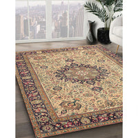 Traditional Sienna Brown Medallion Rug, tr180