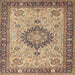 Round Machine Washable Traditional Sienna Brown Rug, wshtr180