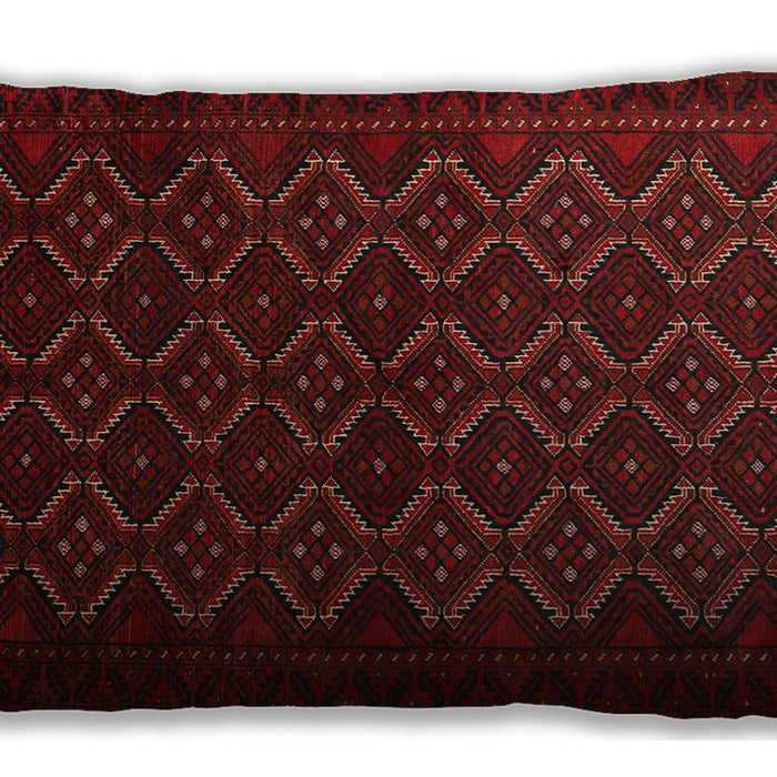 Traditional Classic Rectangular Tomato Red Lumbar Throw Pillow, 13 inch by 19 inch, lbtr1810