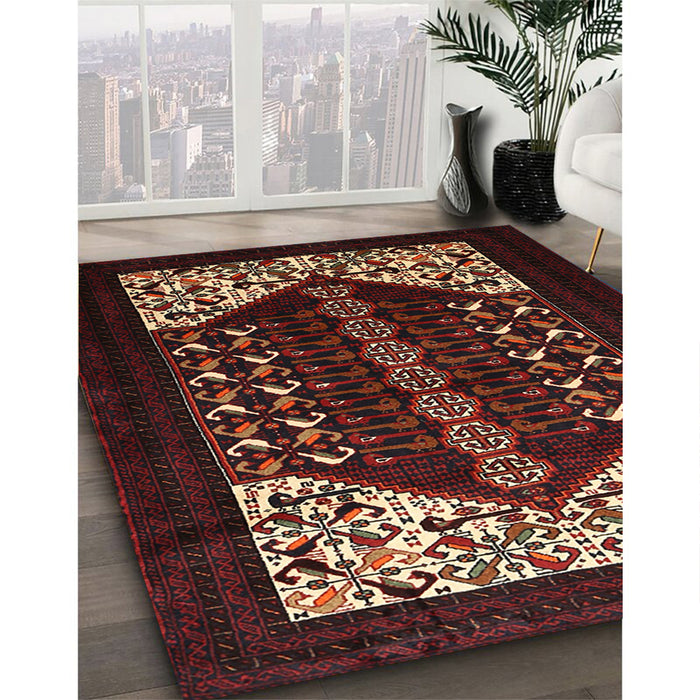 Machine Washable Traditional Brown Rug in a Family Room, wshtr1812