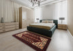Traditional Brown Persian Rug in a Bedroom, tr1812