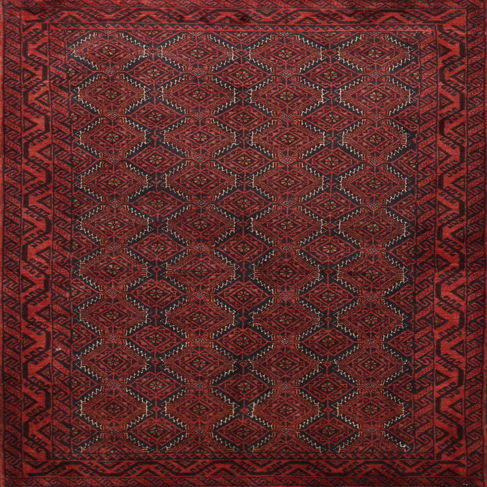 Square Traditional Cranberry Red Persian Rug, tr1813