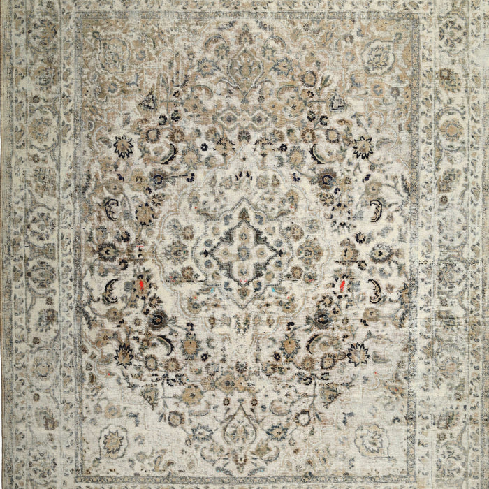 Traditional Khaki Green Medallion Rug, tr1814
