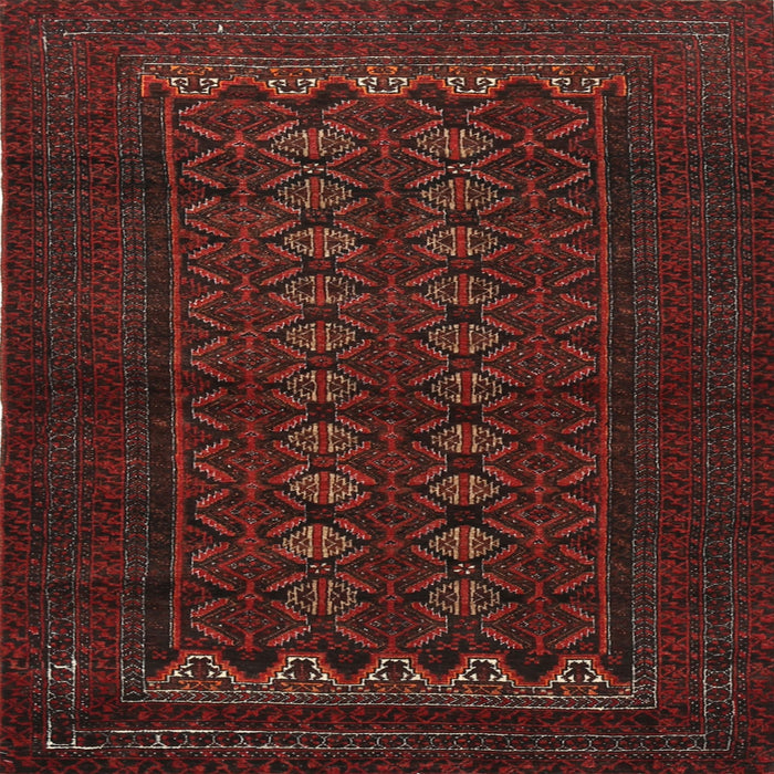 Square Traditional Crimson Red Persian Rug, tr1816