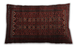 Traditional Classic Rectangular Crimson Red Lumbar Throw Pillow, 13 inch by 19 inch, lbtr1816