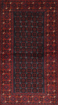 Machine Washable Traditional Burgundy Brown Rug, wshtr1817