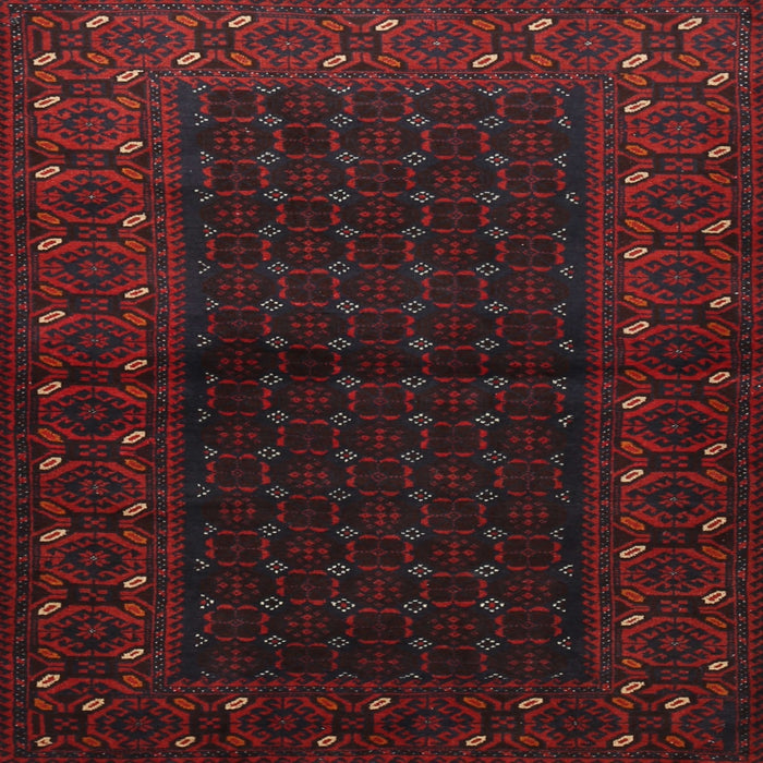 Square Traditional Burgundy Brown Persian Rug, tr1817