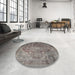 Round Machine Washable Traditional Rosy-Finch Purple Rug in a Office, wshtr1818