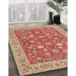 Machine Washable Traditional Red Rug in a Family Room, wshtr181