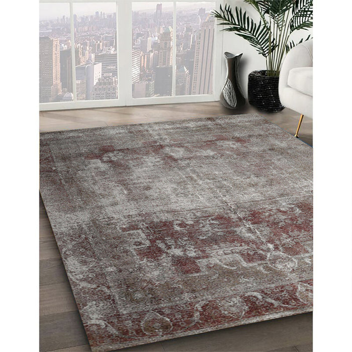 Machine Washable Traditional Rosy Brown Pink Rug in a Family Room, wshtr1823
