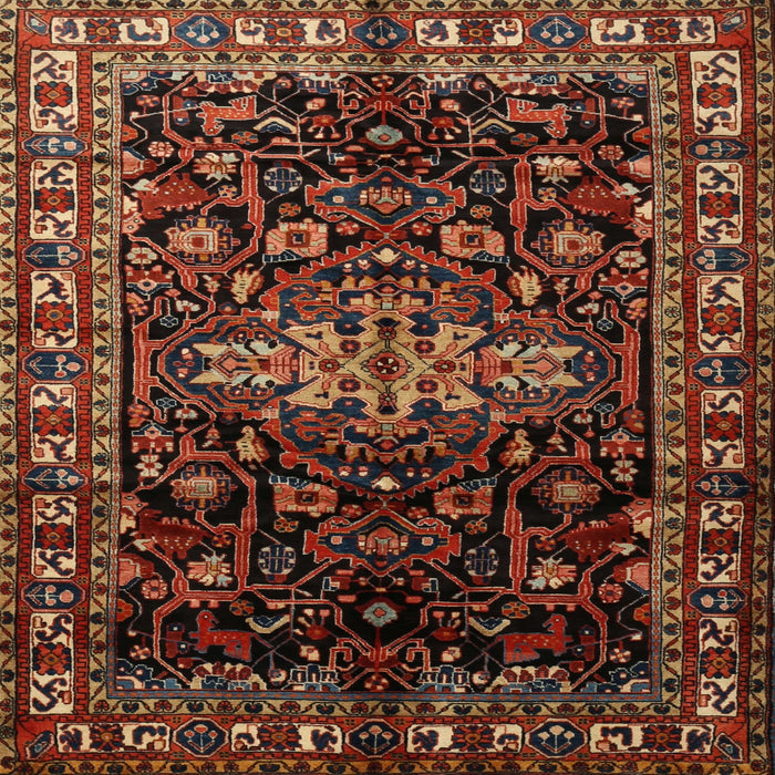 Square Traditional Gold Brown Persian Rug, tr1824