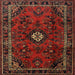Square Traditional Dark Sienna Brown Persian Rug, tr1825