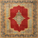 Square Traditional Gold Medallion Rug, tr1826