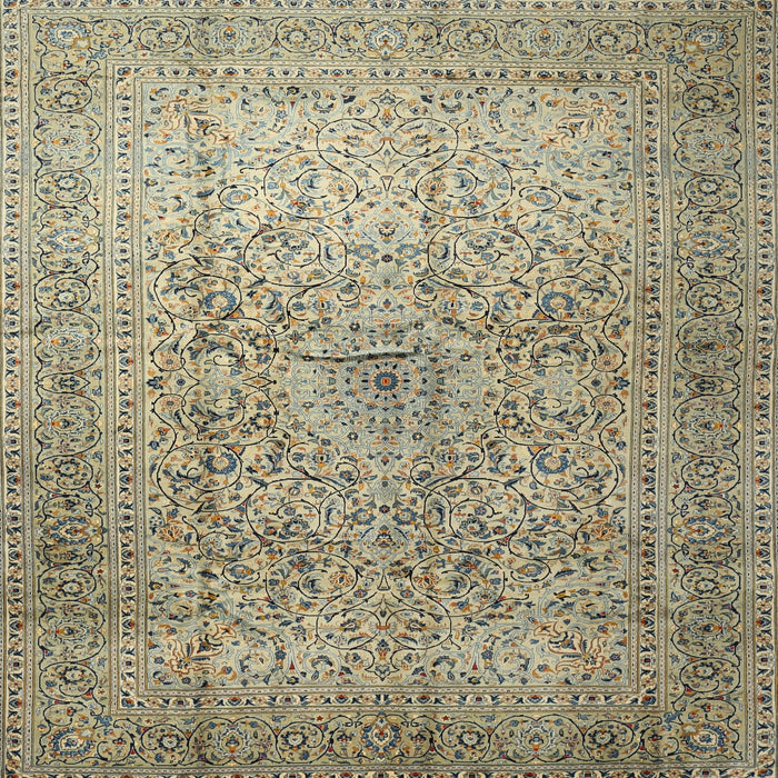 Square Traditional Dark Green Persian Rug, tr1827