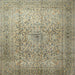 Square Traditional Dark Green Persian Rug, tr1827