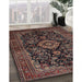 Machine Washable Traditional Dark Almond Brown Rug in a Family Room, wshtr1828